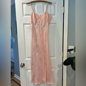 Vintage Victoria’s Secret Gold Label Pink Beaded Floral Slip Dress Medium